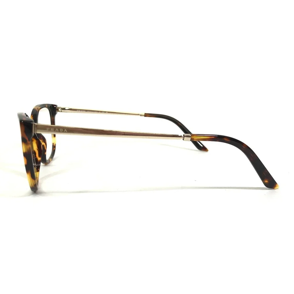 PRADA Eyeglasses Frames VPR 07W VAU-1O1 Brown Tortoise Gold Cat Eye 52-17-140